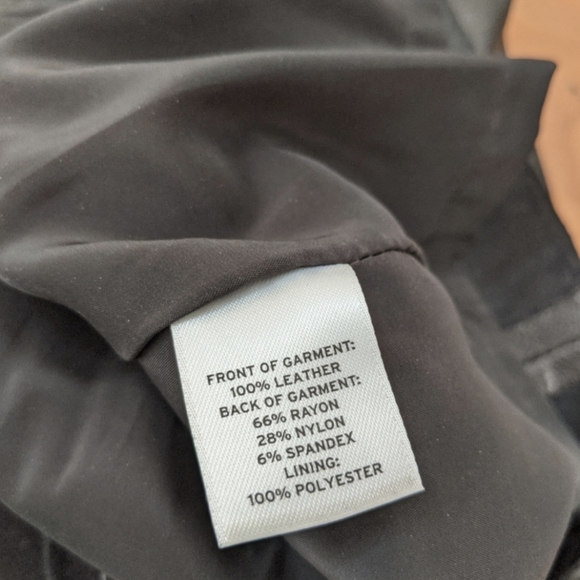 Halogen, black leather cocktail dress, size 6 Petite - Picture 9 of 10